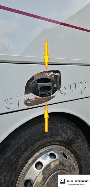 Хромированная накладка (окантовка) ручки для автобуса Van Hool T9 (нержавейка) (1шт) 16885 фото