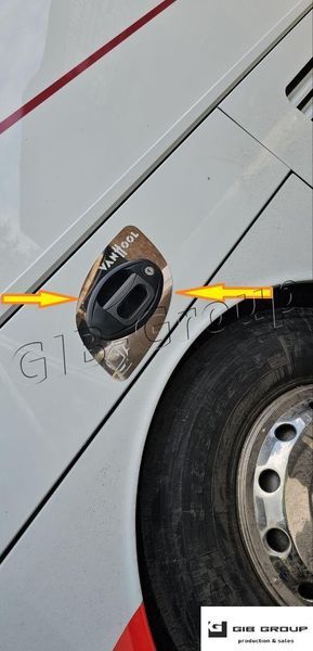 Хромированная накладка (окантовка) ручки для автобуса Van Hool T9 (нержавейка) (1шт) 16885 фото