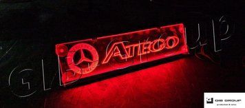 Led Світлодіодна табличка з логотипом "Mercedes-Benz" і написос "Atego", червона підсвітка 16750 фото