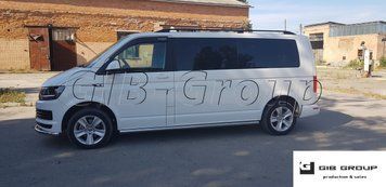 Пороги бічні труби Volkswagen T6 (16+) D71 без накладок довга база S1-02.6 фото