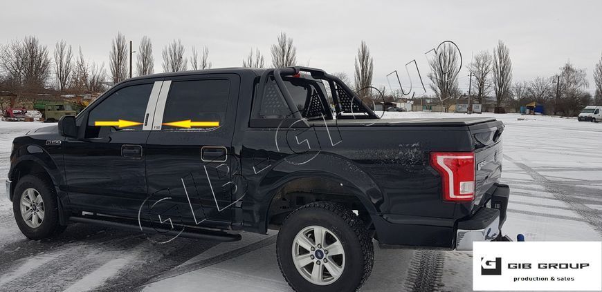 Хром накладка на стійки дверей для Ford F150 (2014-2021) 0774 фото