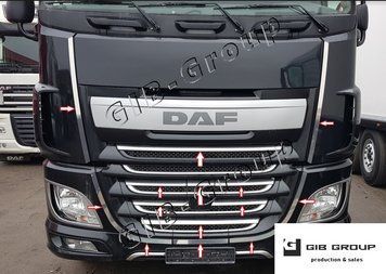 Накладки окантовка решітки підкова + решітка центральна DAF XF 106 0034 фото