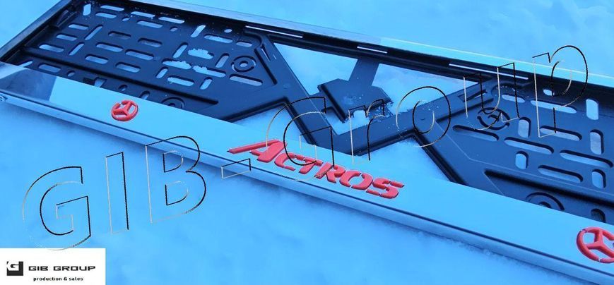 3D Рамка номерного знака с красной 3D надписью "Actros" 1185 фото