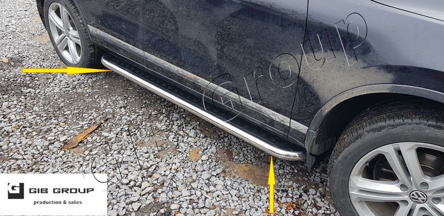 Пороги боковые площадка для Volkswagen Touareg (2007-2010) d51х1,6мм 13184.S2-04.5 фото