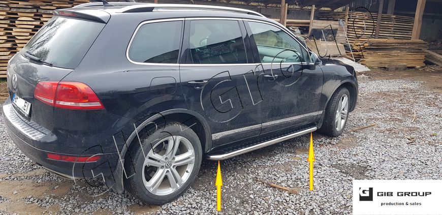 Пороги боковые площадка для Volkswagen Touareg (2007-2010) d51х1,6мм 13184.S2-04.5 фото