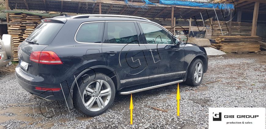 Пороги боковые площадка для Volkswagen Touareg (2007-2010) d51х1,6мм 13184.S2-04.5 фото