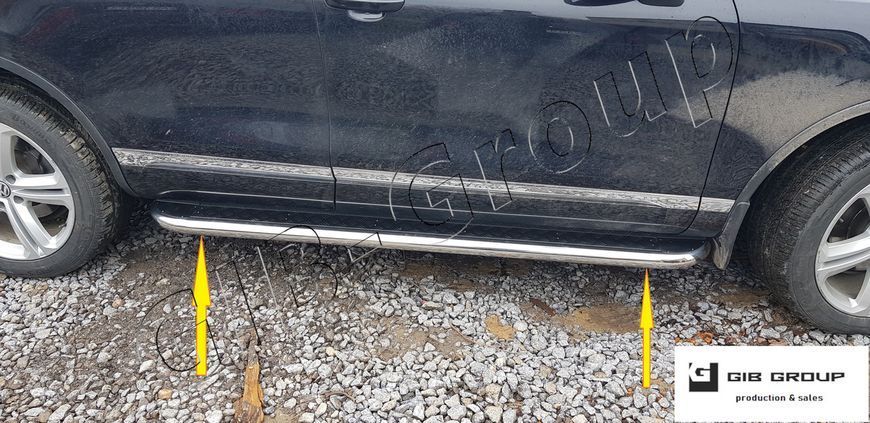 Пороги боковые площадка для Volkswagen Touareg (2007-2010) d51х1,6мм 13184.S2-04.5 фото