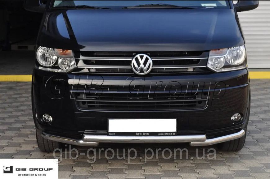 Защита переднего бампера (двойная нержавеющая труба - двойной ус) Fiat Doblo (00-04) d60х1,6мм 3751.F3-07.6 фото