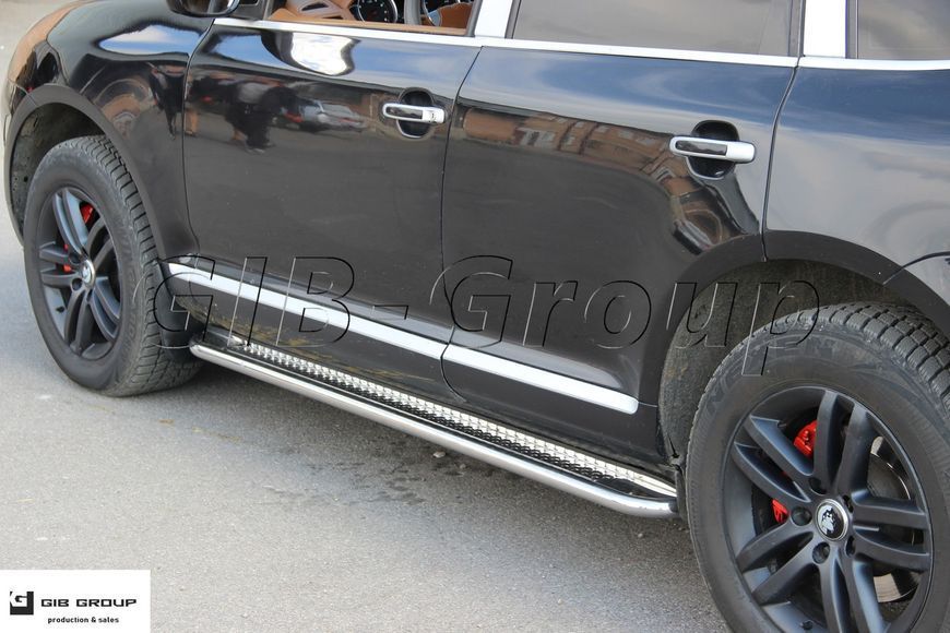 Пороги бічні труби з листом Porsche Cayenne type 955 (03-10) D51 Silver 1361133985 фото