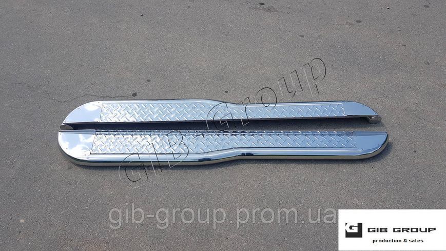 Пороги бічні труби з листом Land Rover Freelander (1998-2006) D61 black inox 1160.S2-10.6 фото