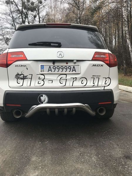 Захист заднього бампера (одинарна нержавіюча труба &ndash; одинарний вус) Acura MDX (2006-2013) 1254.B1-47.6 фото