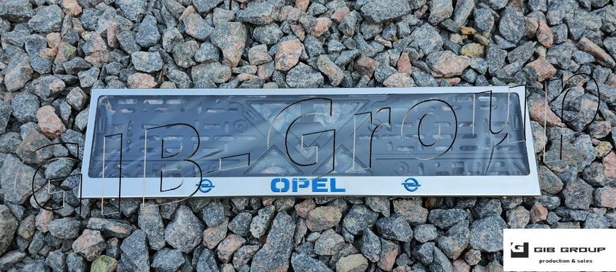 3D Рамка номерного знаку з 3D синім написом Opel 0163 фото