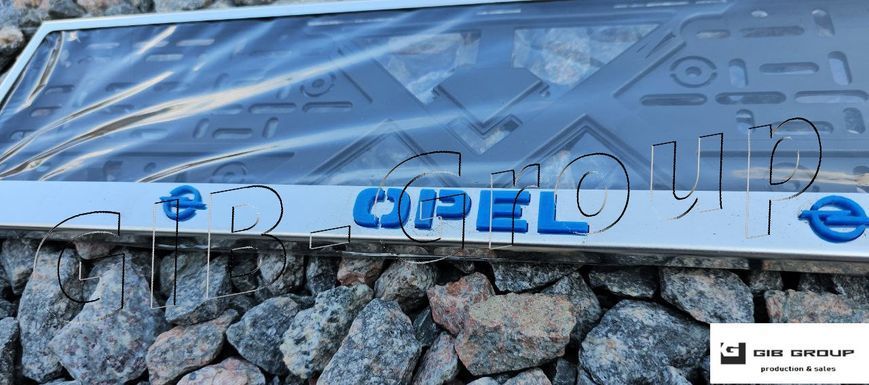 3D Рамка номерного знаку з 3D синім написом Opel 0163 фото