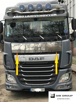 Накладка на капот для DAF XF 106. Пищевая нержавейка 0035-02 фото
