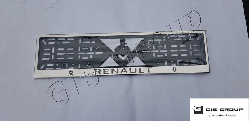 Рамка номерного знаку з написом та логотипом "Renault" 15293 фото