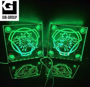Led светодиодные знаки на ветровое стелко для грузовика с логотипом SCANIA&nbsp;с зеленой подсветкой 2 шт. 16164 фото