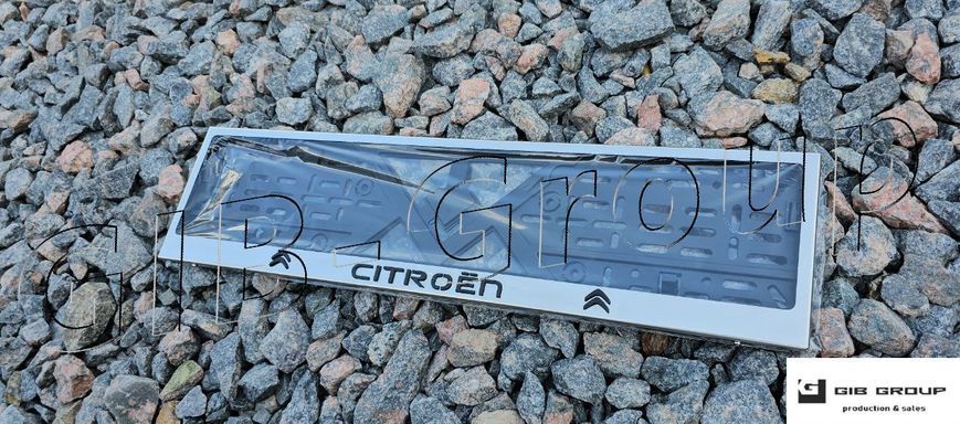 3D Рамка номерного знака с 3D чёрной надписью Citroen 0175 фото
