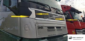 Накладки на углы решотки верхние для Volvo FH16 (2012+) 6898 фото