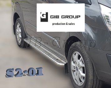 Пороги бічні труби з листом Ford Custom (12+) D60 коротка база 1349233361 фото