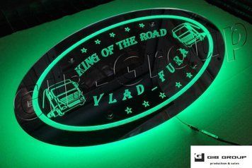 Led RGB зеркало в спальник для грузовика с Индивидуальной надписью 14400 фото