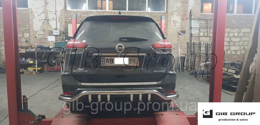 Захист заднього бампера (одинарна нержавіюча труба - одинарний ус) для Nissan X-Trail (17+) d60х1,6мм 8744.B1-64.6 фото
