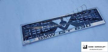 Рамка номерного знака з написом та логотипом BMW GT630 6930 фото